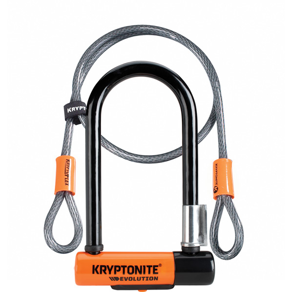 Evolution Mini 7 U-Lock with 4 Foot Cable and Flexframe Bracket